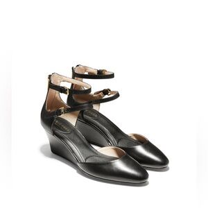Cole Haan Maddie Black Leather Wedge